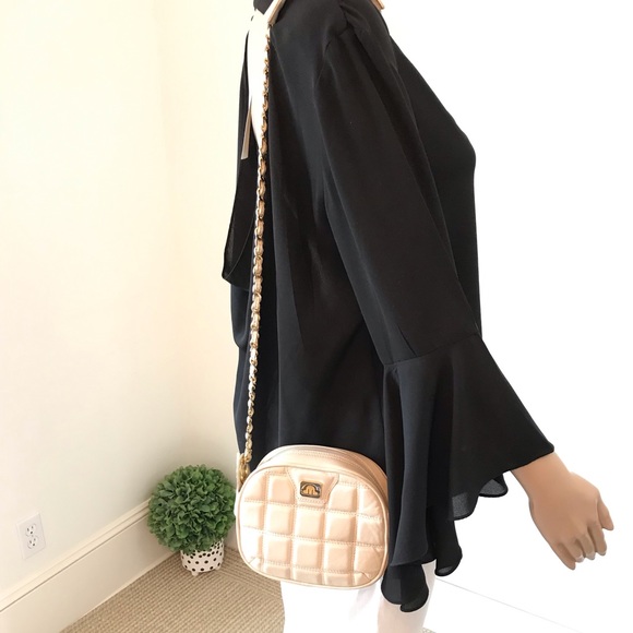 Cream Quilted Chain Mini Bag by Maurice Lacroix - Picture 1 of 8